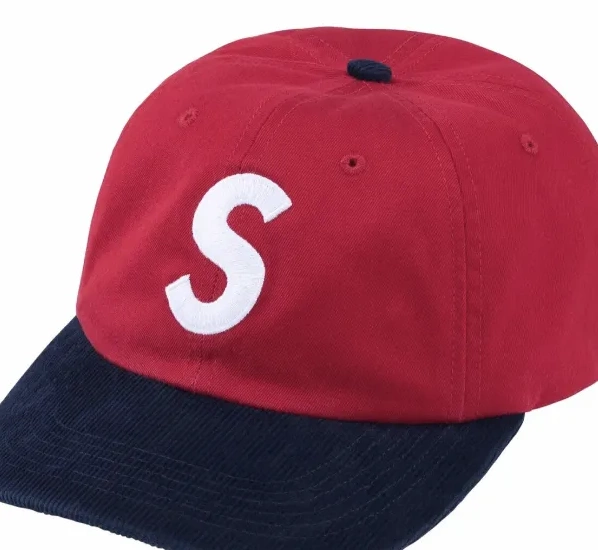 6-PANEL Embroidered Red S 24SS Leather Retro Hat White blocked Color LOGO Buckle Black 2-TONE Khaki 0703